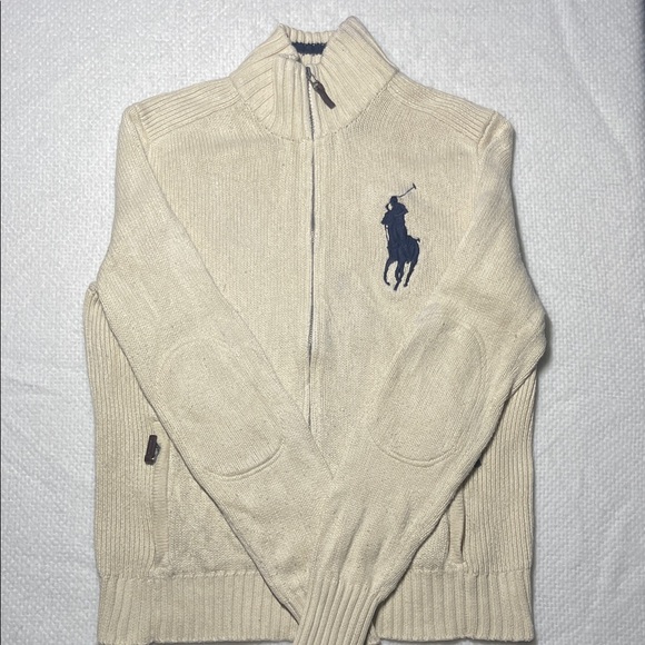 Polo by Ralph Lauren Beige Zip-Up Sweater for Men - Picture 1 of 3